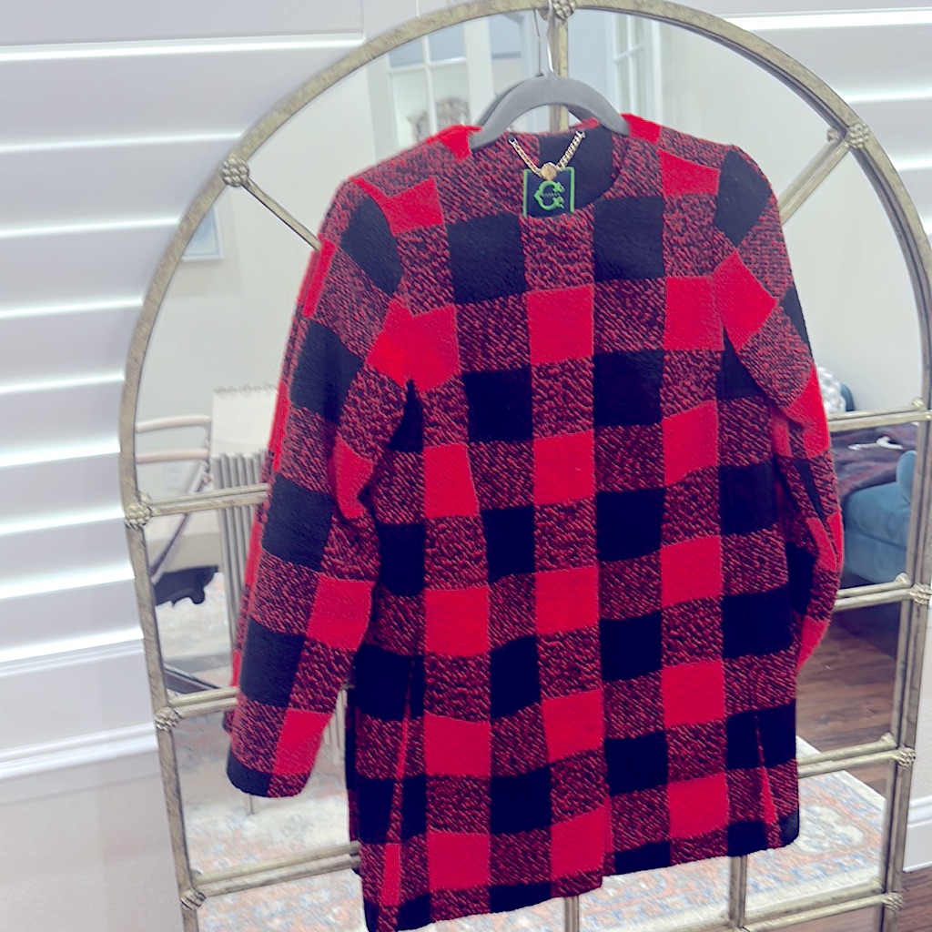 Euc Ref And Black Buffalo Plaid Topper Coat
